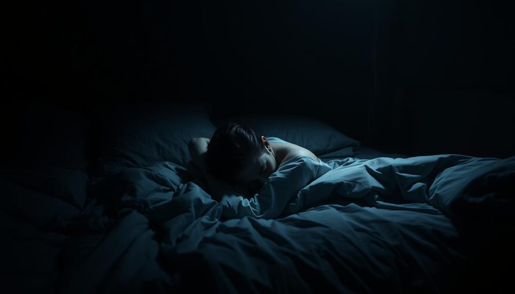 Prompt A dimly lit bedroom, the air thick with a palpable sense of emotional exhaustion. In the foreground, a figure lies curled up on a rumpled bed, face buried in their hands, the body language conveying a profound weariness. Shadows loom around the edges, casting a melancholic hue over the scene. The lighting is soft and moody, with a muted color palette of grays and blues, evoking a sense of overwhelming melancholy. The perspective is intimate, drawing the viewer in, allowing them to feel the weight of the emotional burden carried by the central figure. The atmosphere is one of emotional depletion, a sense of being drained and overwhelmed, reflecting the "emotionally draining relationship" described in the section title.